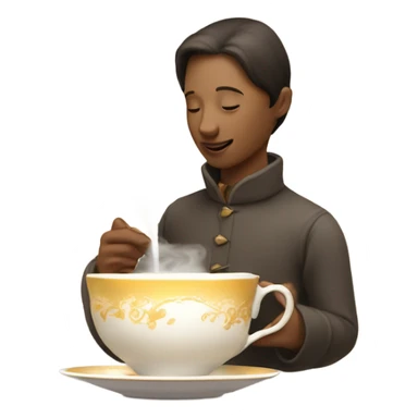 Drinking tea sticker