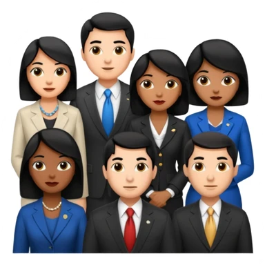 congressional meeting of people with black hair sticker