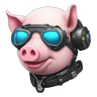 Cyberpunk pig sticker