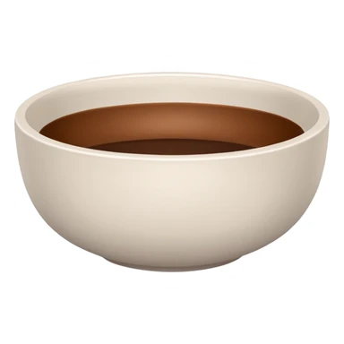 white bowl with a simple brown color inside, no liquid or gloss sticker