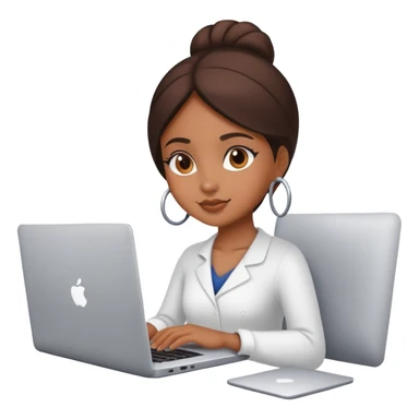beautiful brown girl working on laptop sticker