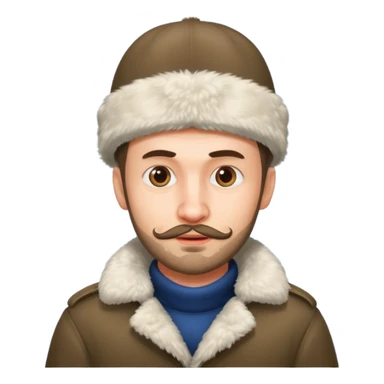 crazy russian man with ushanka sticker