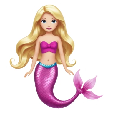 barbie merliah summers with a pink mermaid tail sticker