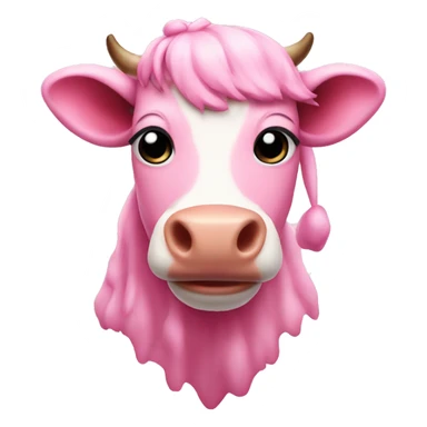 Pink Christmas cow sticker