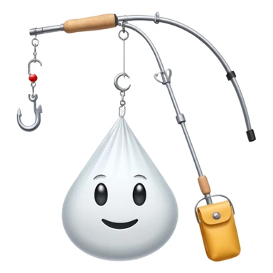 Fishing rod with cocaine bag on the hook sticker