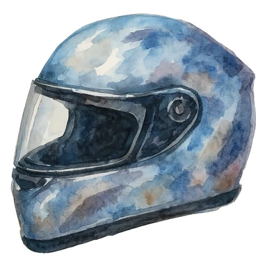 watercolor style motorcycle helmet sticker