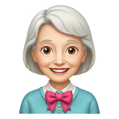 Very old women with neckBow. sticker