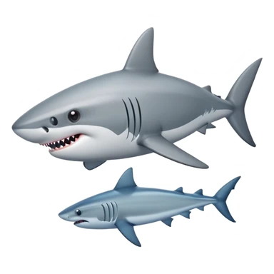 Shark with fish  sticker