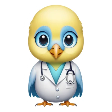 cute doctor as a budgie sticker