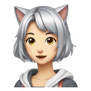 cat anime girl sticker