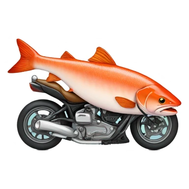Salmon on a motorcycle  sticker