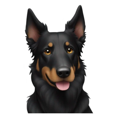 Beauceron crossbred border collie completely black with short hair sticker