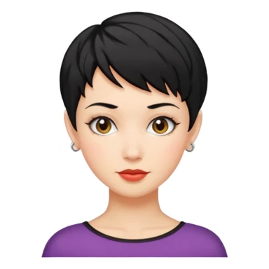 mujer pelo negro pixie cut sticker