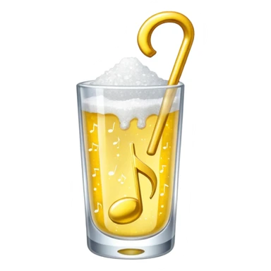 salt in the glass, sparkle icon(yellow), and music note in a row sticker