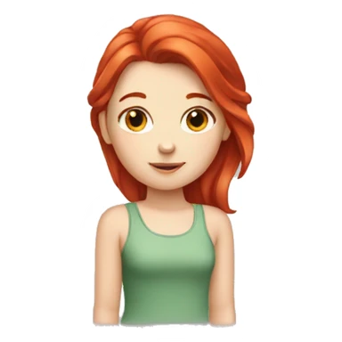 young white girl with red hair sticker