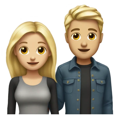 Blonde girl with her boyfriend  sticker