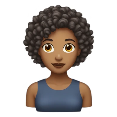 short curly hair mixed woman sticker