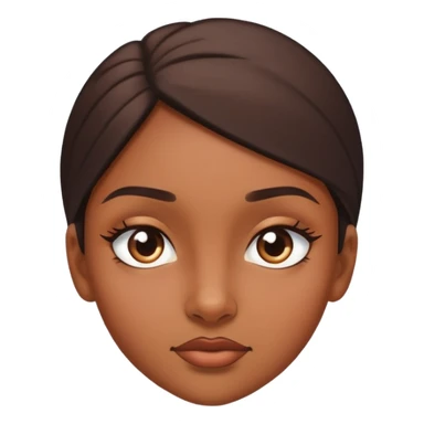 Brown skin girl with one eyebrow up side eye  sticker