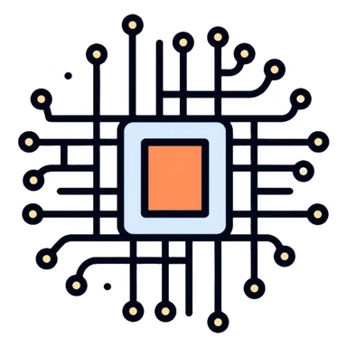 Artificial intelligence microchip with neural network connections sticker