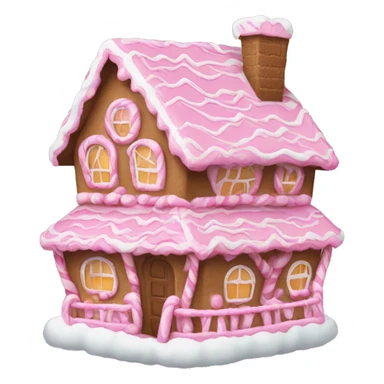 Pink gingerbread house sticker