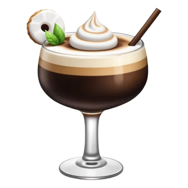 espresso martini cocktail with a marshmallow on top sticker