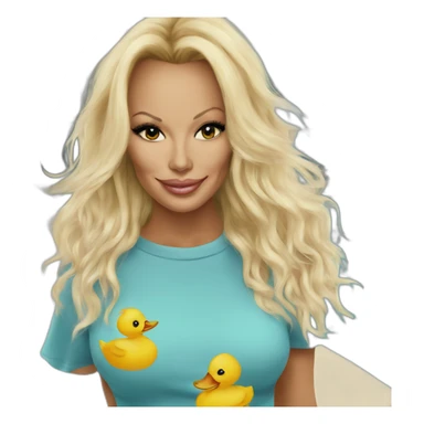 pamela anderson in a duck costume sticker