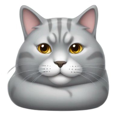 lazy fat grey cat sticker