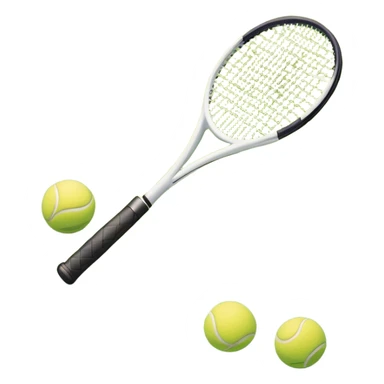 A tennis racket and ball placed on the grass court, with the lines of the court clearly visible in the background. The scene captures the essence of the sport, highlighting the equipment and the vibrant, open atmosphere of a tennis match sticker