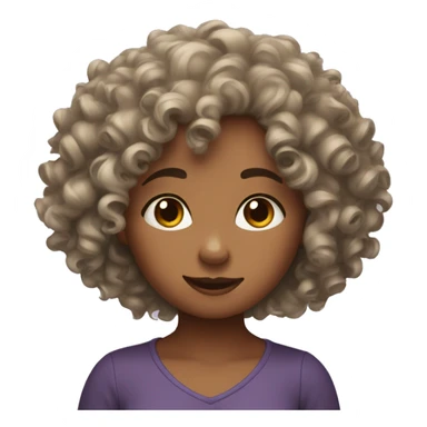 Curly hair girl sticker