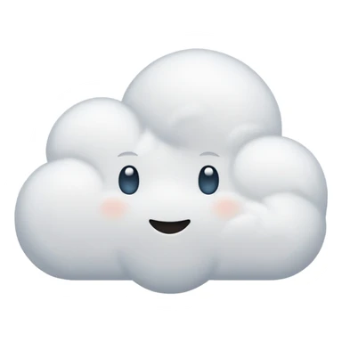 Apple emoji style cloud, inspired by Disney animation, soft, rounded sticker