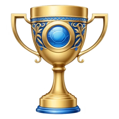 championship trophy cup with blue details sticker