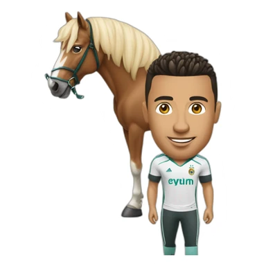 Ronaldo a côté d'un cheval sticker