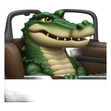 Alligator driving car sticker
