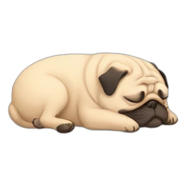a sleeping fat pug sticker