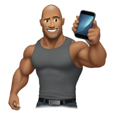 the rock holding an iphone sticker