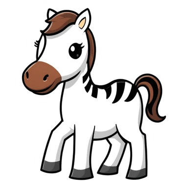 Horse with a zebra  sticker