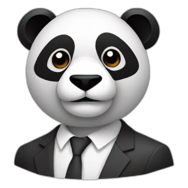 The head is a polygonal panda and the upper body is a suit. sticker
