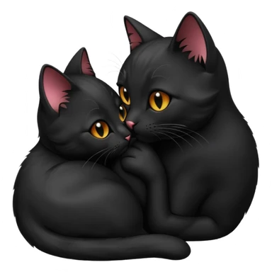 Black cat kisses sticker