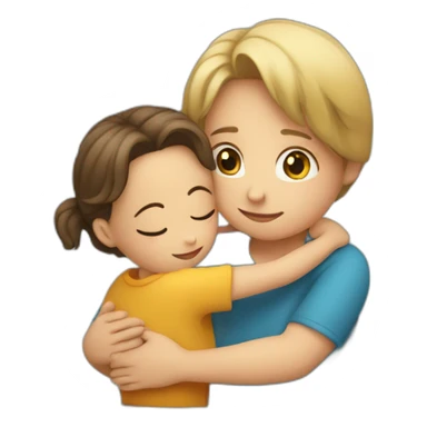 Kid huging a woman sticker