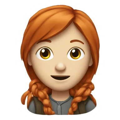 small purse worn by red head student sticker