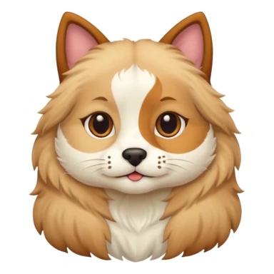 half cat half dog, split down the middle, cute sticker