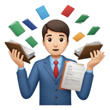 create an emoji of a person juggling lots of work loooking stressed out sticker