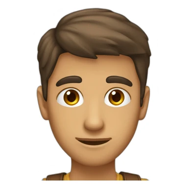 Hombre joven de ojos marrones y tupé castaño sticker