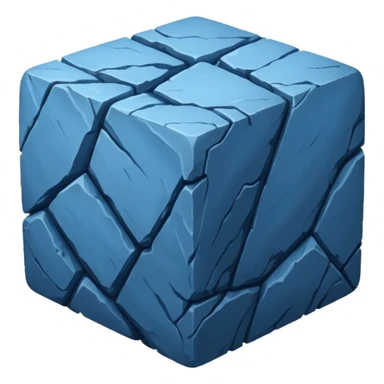 american-blue-intricate-stone-age-rocky-cube-shaped sticker