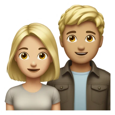 Blonde girl stood infront of short brown haired boy sticker