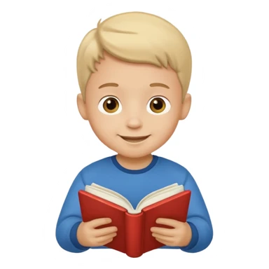 Niño pequeño leyendo un libro feliz sticker