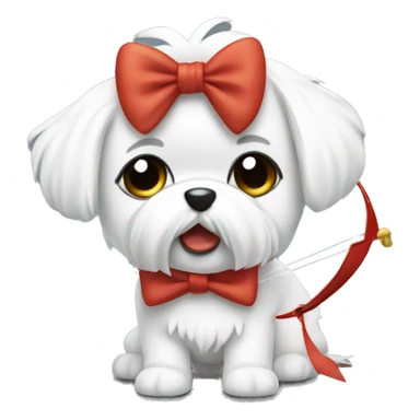 Yeah, small Maltese swearing a bow sticker