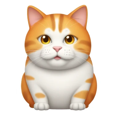 Orange and white fat cat  sticker