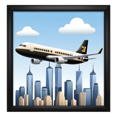 the number 21 on a plane flying near the twin towers sticker