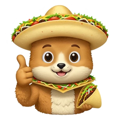Furry holding taco giving thumbs up sticker